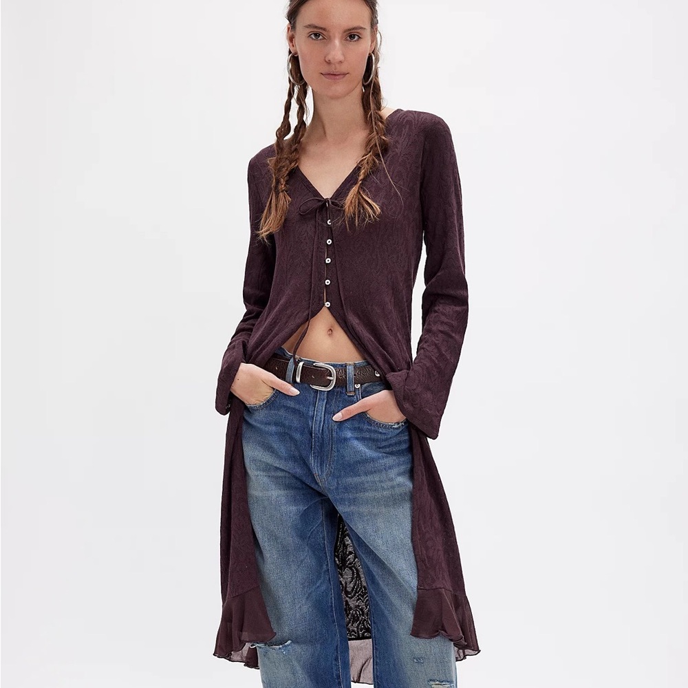 Women's Purple Longline Sweater